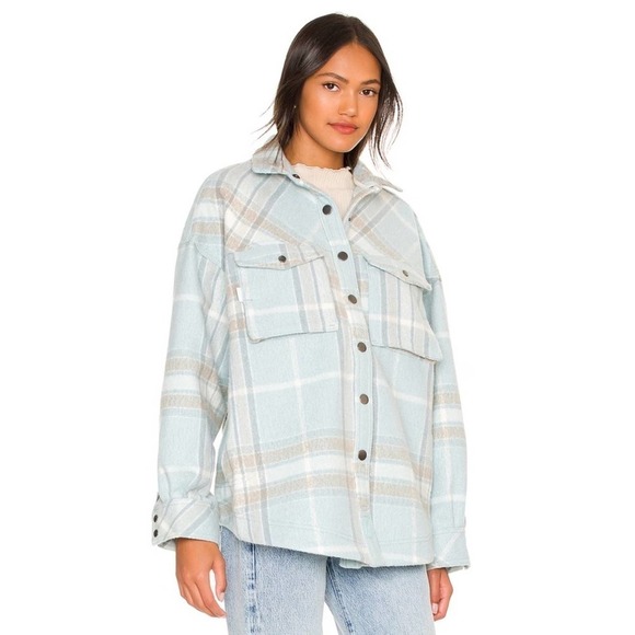 NWT Free People Cabin Cozy Plaid Heavyweight Button Down Jacket Shacket. Size XL - Picture 3 of 12